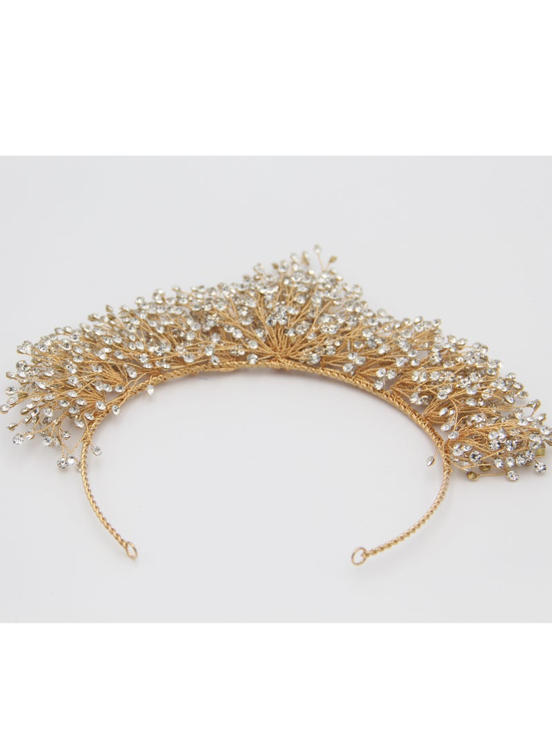 D'Daniela تاج دانييلا جوانا بتصميم مزيف من الذهب الأبيض مع أحجار - Image 2