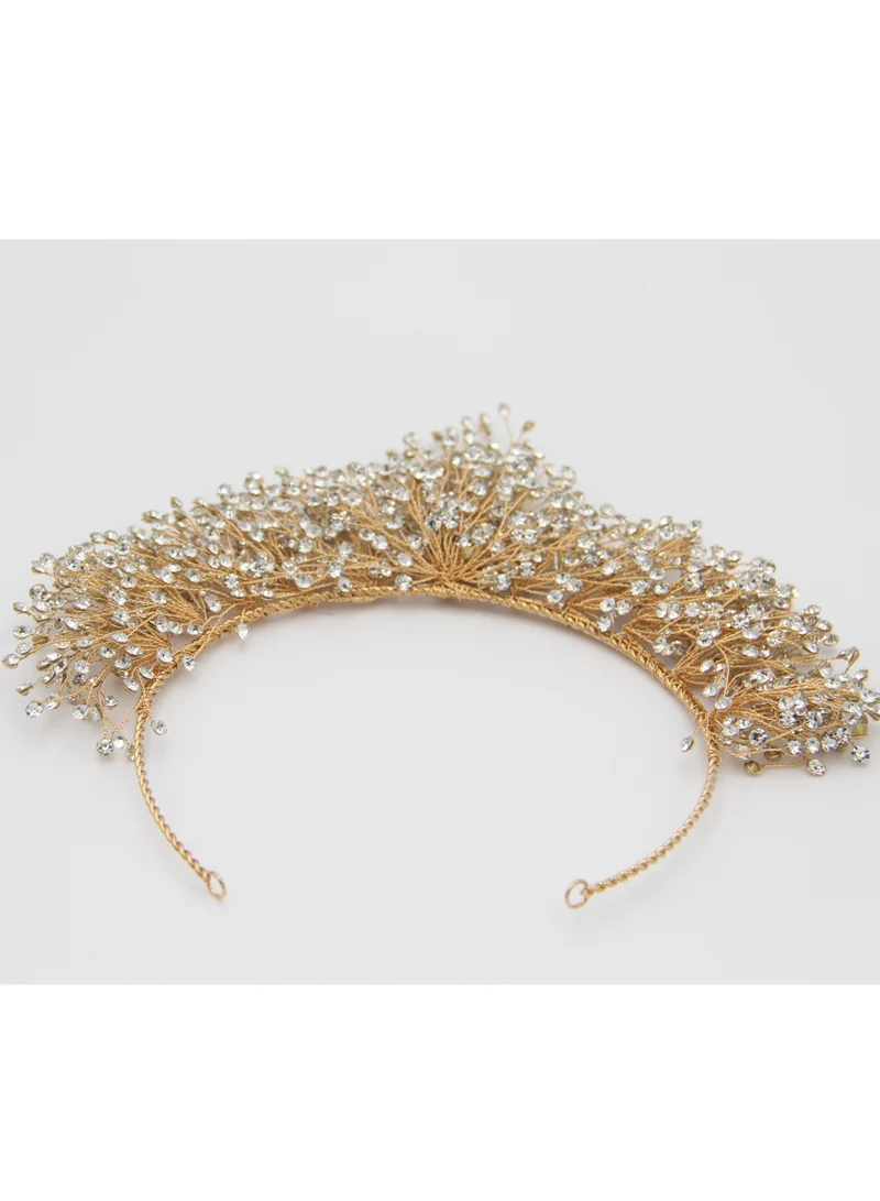 D'Daniela Ddaniela Joana Collection Faux white gold stones Crown Tiara