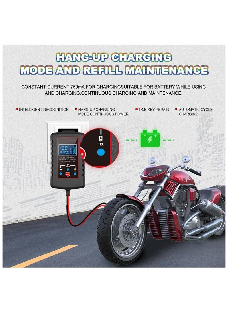 Generic Upgraded 2Amp Car Battery Trickle Charger, 6V/12V Smart Fully Automatic 3-Mode Charger Maintainer, Desulfator for Car, Motorcycle, Boat, Lawn Mower, Marine Lead Acid Batteries  - Image 5