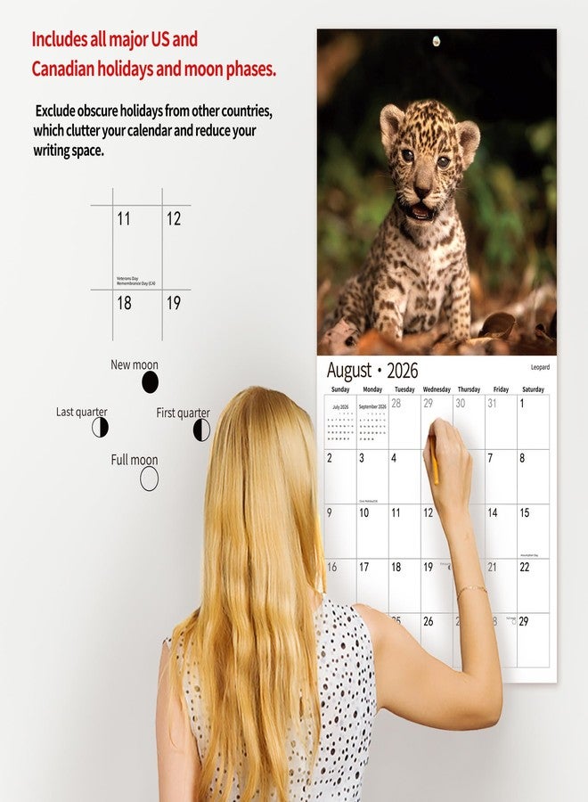 windrio 2026 Wall Calendar,Calendar 2026, November 2025 - December 2026, Wall Calendar Baby Animals, 12" x 24" Opened,Full Page Months Thick & Sturdy Paper for Calendar Organizing & Planning - Image 5