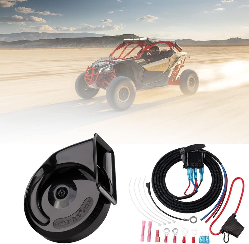 AOLIHAN Universal UTV Horn Kit with LED Rocker Switch for Golf Cart, ATV, Polaris RZR, Ranger, Can-Am - Image 2