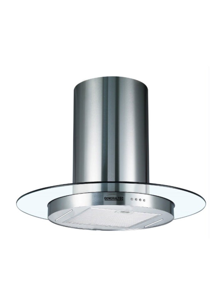 GENERALTEC Generaltec 90cm Stainless Steel & Tempered Glass Island Hood, 3-Speed Electronic Control, 900m³/h Airflow - GHI90RS 