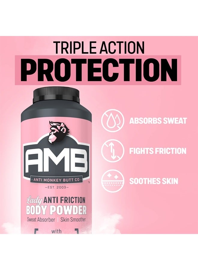 Anti Monkey Butt Body Powder for Women, Talc Free Anti Chafing and Sweat Absorbing Powder with Clamine, Hypoallergenic Formula, 8 oz - Image 3