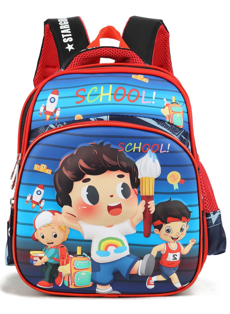 Stargoods Kid's Boys Girls, School Bag, 3D Cartoon & Hero Design Baby Backpack For Baby Boys With Adjustable Strap For School 12 Inch - Image 1
