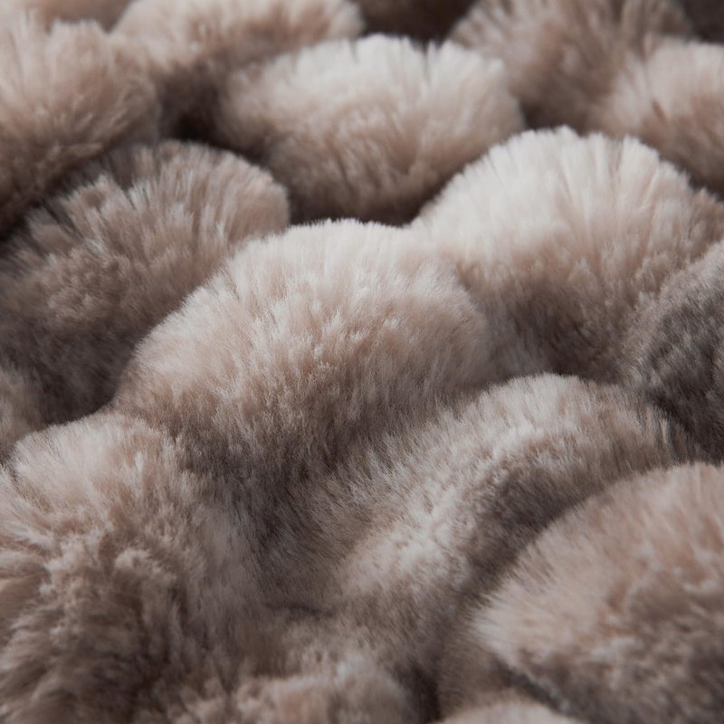 COOVA Faux Fur Throw Blanket for Couch, Cozy Soft and Fuzzy Plush Rabbit Fur Bubble Blanket for Sofa Bedroom Living Room, 60x80 Inches Tie Dye Brown - Image 5
