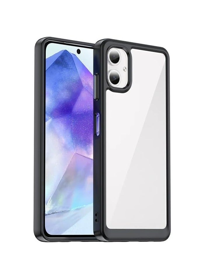 غطاء واقي متوافق مع Samsung Galaxy A06 - غطاء شفاف من مادة الأكريليك وTPU السميك، مقاوم للسقوط لـ Samsung Galaxy A06