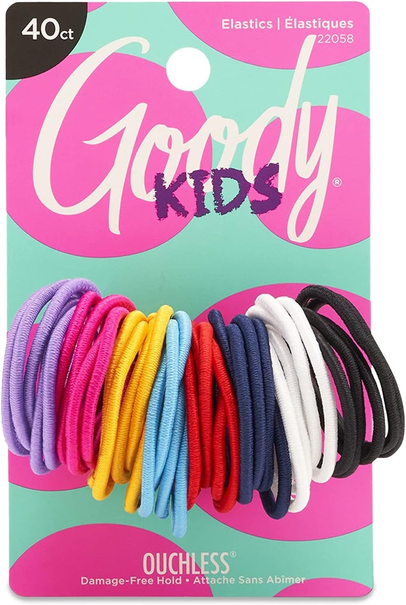Goody Ouchless Medium Elastics 2mm, 40 Count - Assorted Colors - Image 1