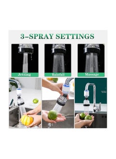 Excefore High Pressure Faucet Water Filter, Adjustable 360 Rotate Tap Head Purifier Sprayer Switch  - Image 4