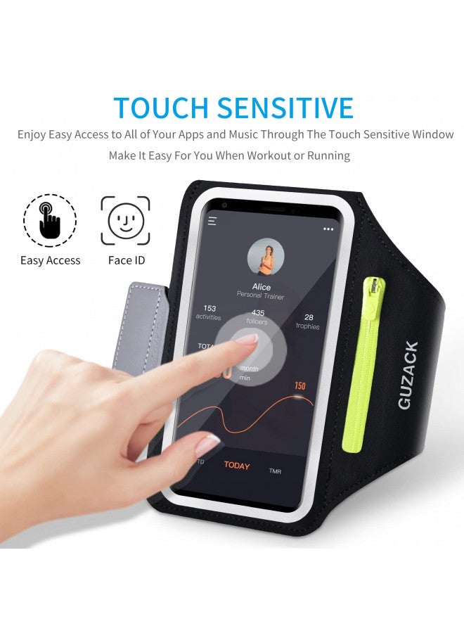 GUZACK Running Armband for iPhone 16 Pro 15 14 13 12 11 Pro Max/Plus/XR/XS, Galaxy S24/S23/S22/S21, with Card Slot & Key Pockets, Sports Arm Bands Cell Phone Holder Fit Up to 6.9 Inches Phone - Image 3