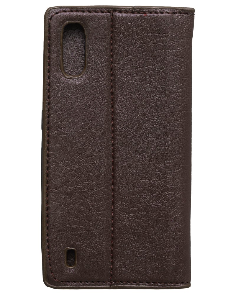 Leather Flip Mobile Phone Case for Samsung Galaxy A01 - Brown - Image 2