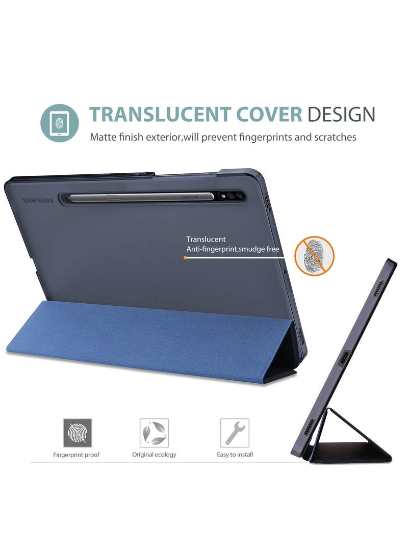 برو كيسيز حافظة جالاكسي تاب S8 بلس S7 بلس 12.4 بوصة حافظة رفيعة خفيفة الوزن مع حامل لهاتف سامسونج X800 X806 T970 T975 T976 T978 2022 2020 إصدار أزرق داكن - Image 3