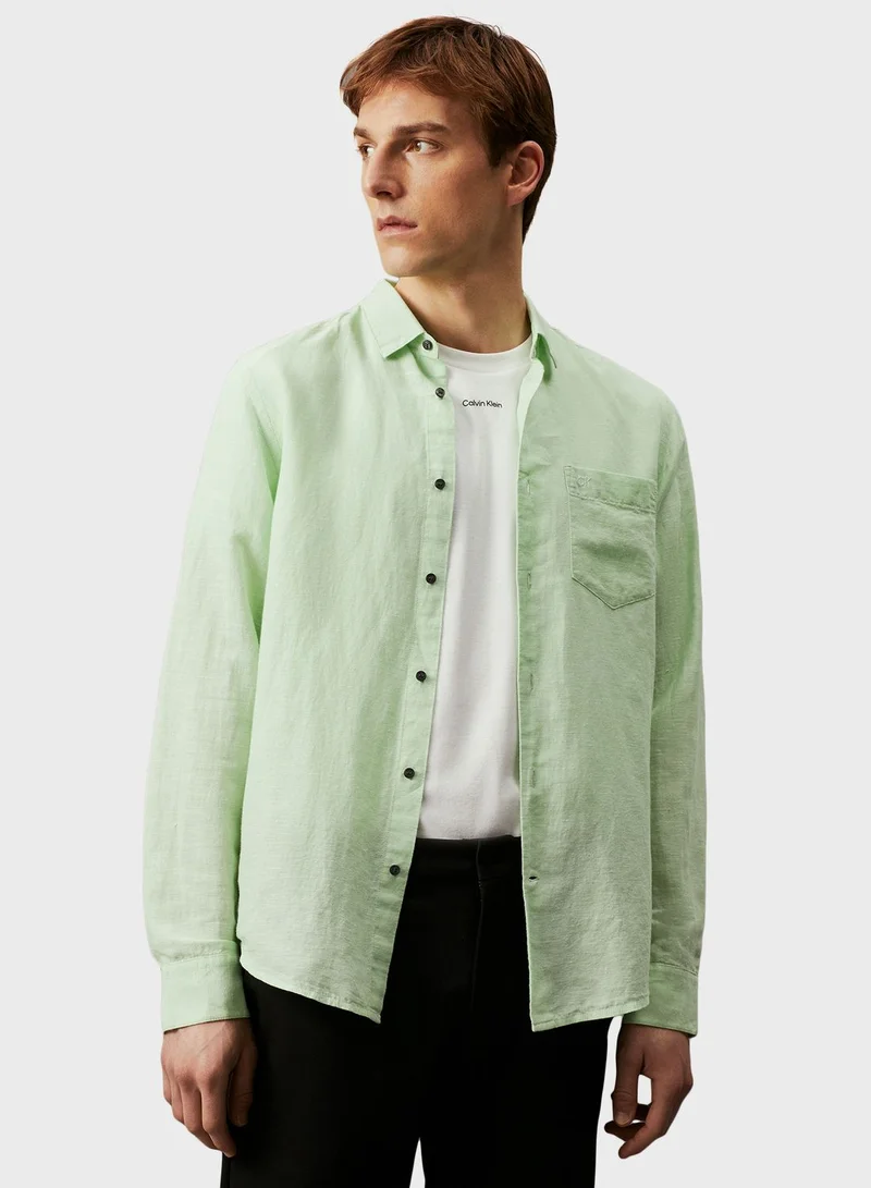 CALVIN KLEIN Linen Regular Fit Shirt