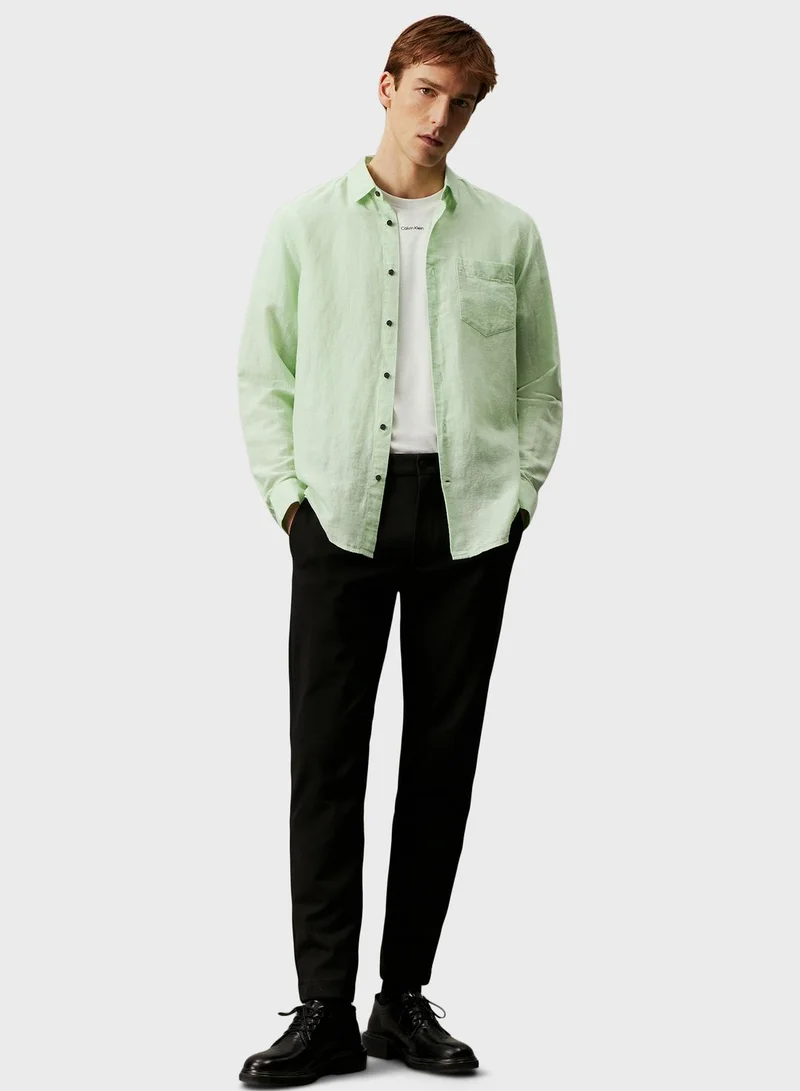 CALVIN KLEIN Linen Regular Fit Shirt