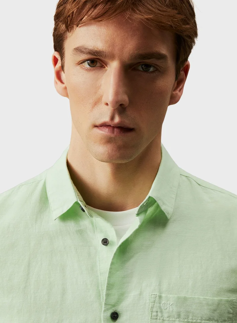 CALVIN KLEIN Linen Regular Fit Shirt