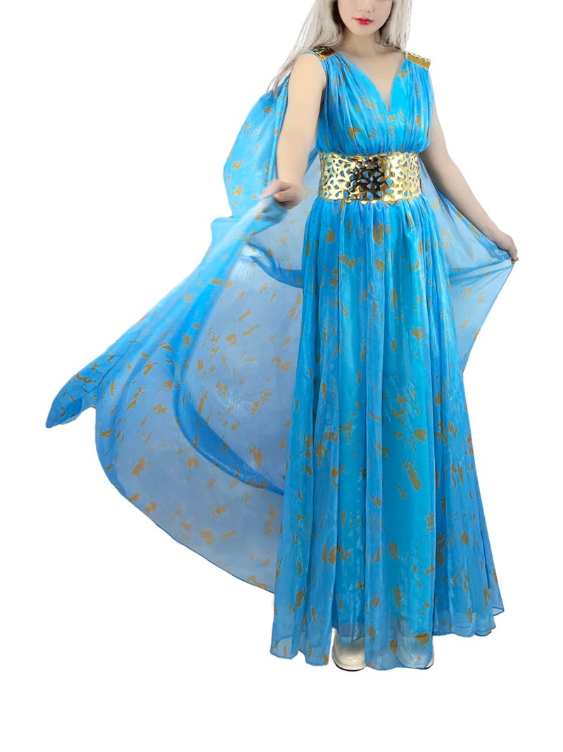 Nodkim Dragon Queen Costume Chiffon Dress Halloween Cosplay For Women-Medium - Image 3