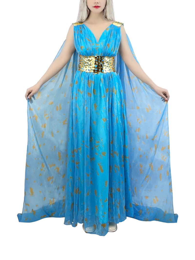 Nodkim Dragon Queen Costume Chiffon Dress Halloween Cosplay For Women-Medium - Image 1