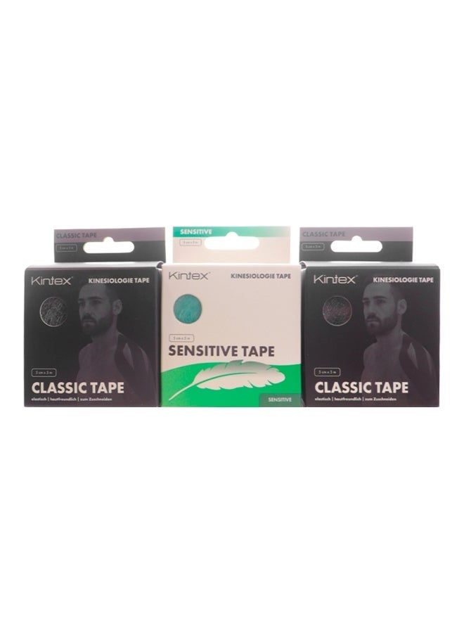 Kintex Classic Kinesiology W.P Tape, Black Green, Pack Of 3