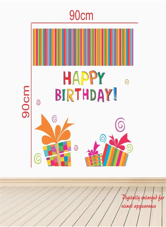 StickMe 'Happy Birthday Decorative - Creative - Colorful - Wall Sticker ' -SM147 (Multi Colour, Vinyl - 90cm X 90 cm) - Image 4