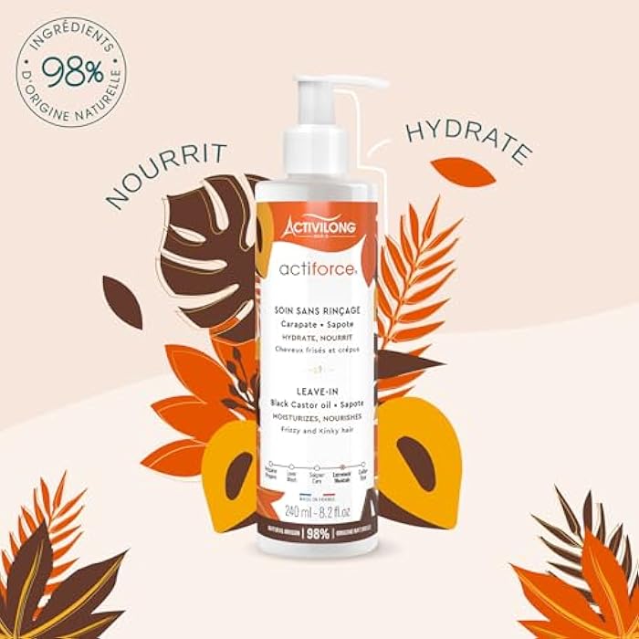 Activilong Actiforce Leave-In – Moisturize, Define, Nourish, and Protect Your Curls – Infused with In Black Castor Oil and Sapote – Strength and Vitality for Your Hair Without Greasy Residue – 240 ml. - Image 2