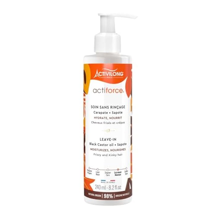 Activilong Actiforce Leave-In – Moisturize, Define, Nourish, and Protect Your Curls – Infused with In Black Castor Oil and Sapote – Strength and Vitality for Your Hair Without Greasy Residue – 240 ml. - Image 1