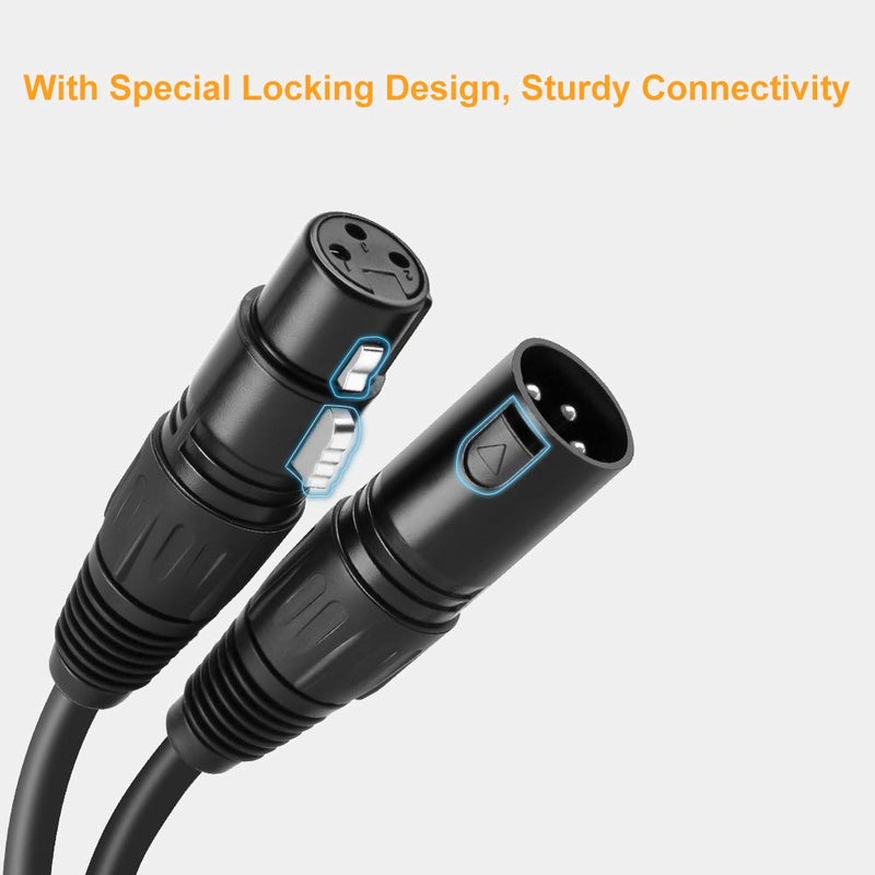 CableCreation XLR Microphone Cable, [2-Pack] 15FT XLR Male to Female 3PIN Balanced Mic Cords for Recording Applications,Mixers,Speaker Systems,DMX Lights.Black - Image 5