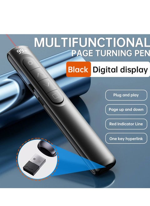 Wireless Presenter Remote, Digital display USB PPT Presenter Clicker Laser Pointer, for Keynote/PPT/Mac/PC/Laptop