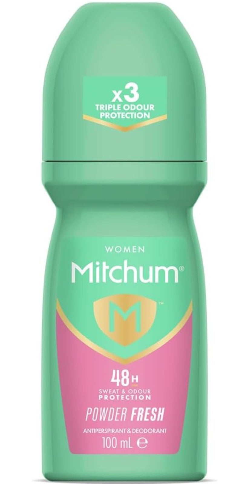 Mitchum Powder Fresh Women’s Roll-On Antiperspirant Deodorant 100ml | 48-Hour Sweat & Odor Protection | Powder Fresh Scent