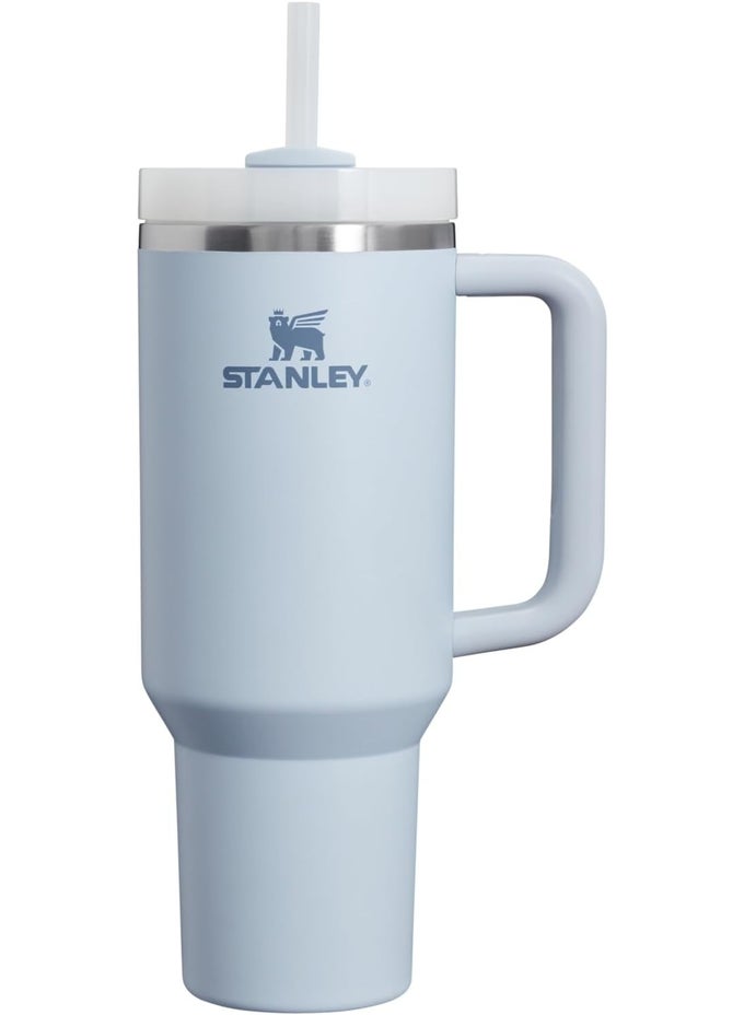 Stanley QUENCHER H2.0 TUMBLER WITH HANDLE & STRAW 40 OZ | TWIST ON 3-WAY LID | CUPHOLDER COMPATIBLE FOR TRAVEL | INSULATED STAINLESS STEEL CUP | BPA-FREE | GLACIER