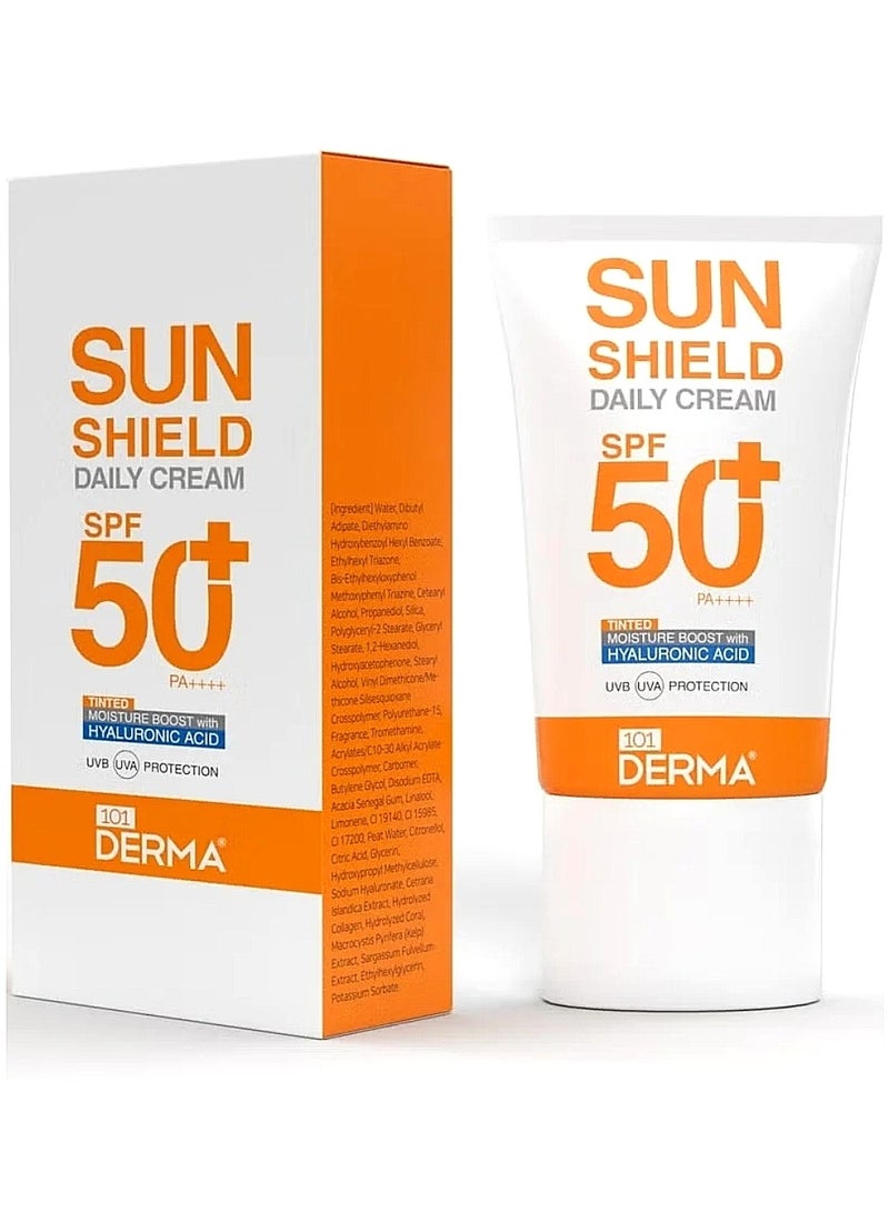101 كريم ديرما صن شيلد اليومي بعامل حماية من الشمس 50+ - ملون