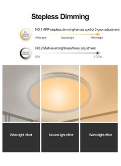 Arabest Ceiling Lamp Led Lights Modern Full Color Dimming, Remote Control, Intelligent Voice Control, Smart Timmer, Bedroom Round Ceiling Lamp Ceiling Light Led  - Image 3