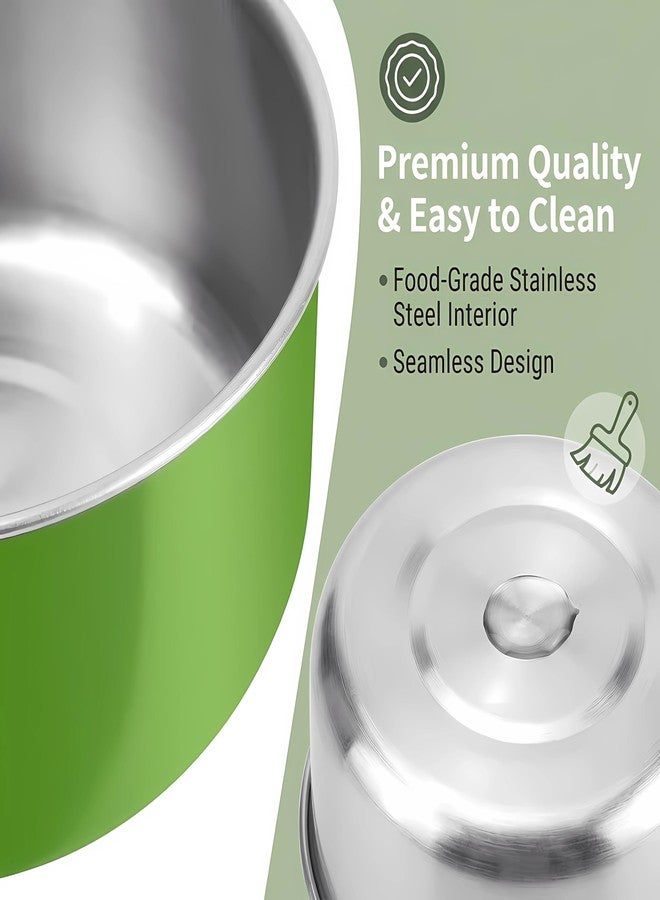 Esmorah Stainless Steel Bird Bowls for Cage (2 Pack)– Green Hanging Bird Food & Water Feeder Cups with Clamp Holder, Anti-Spill Bird Cage Feeders for Parakeets, Cockatiels, Conures, Budgies & Small Animals - Image 5