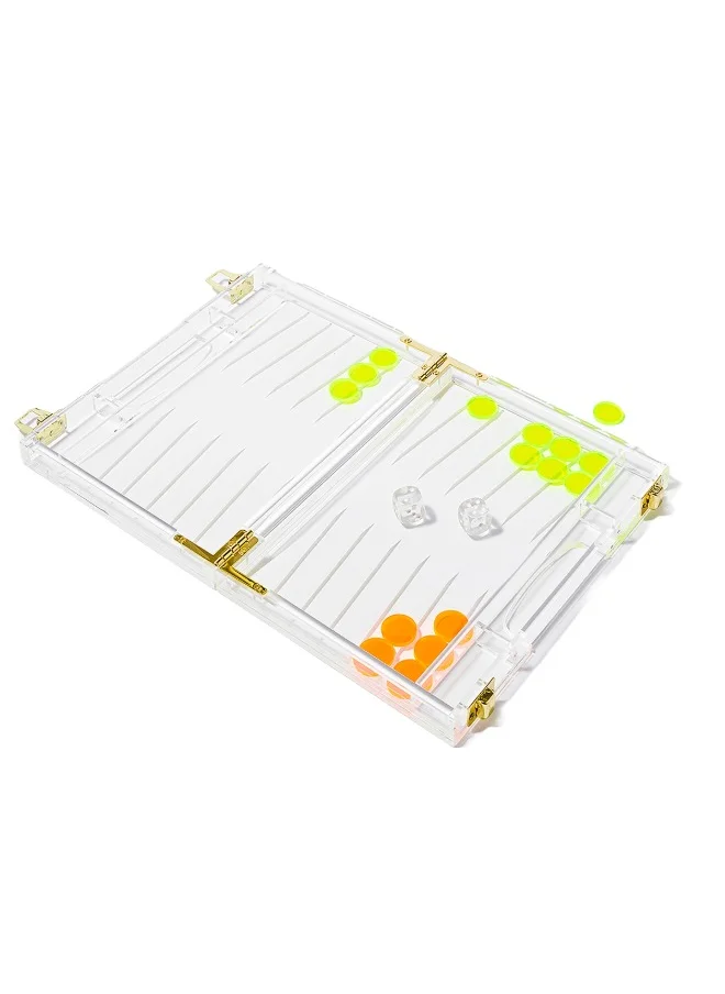 SUNNY LIFE Mini Lucite Backgammon Neon