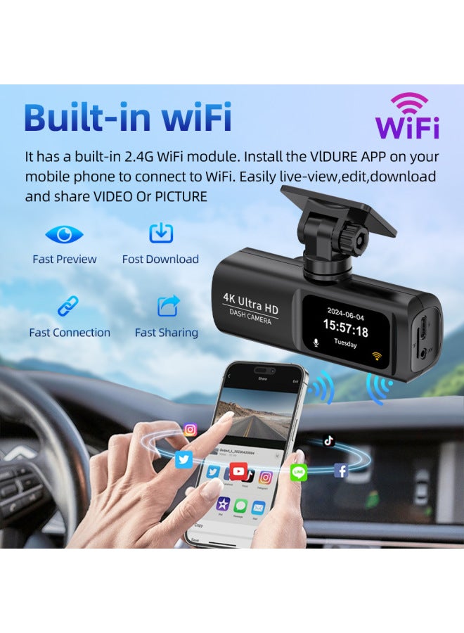 نيوترل 4k كاميرا داش رؤية ليلية عالية الدقة تسجيل أمامي وخلفي مزدوج اتصال بالهاتف المحمول كاميرا احتياطية مسجل مركبة - Image 3