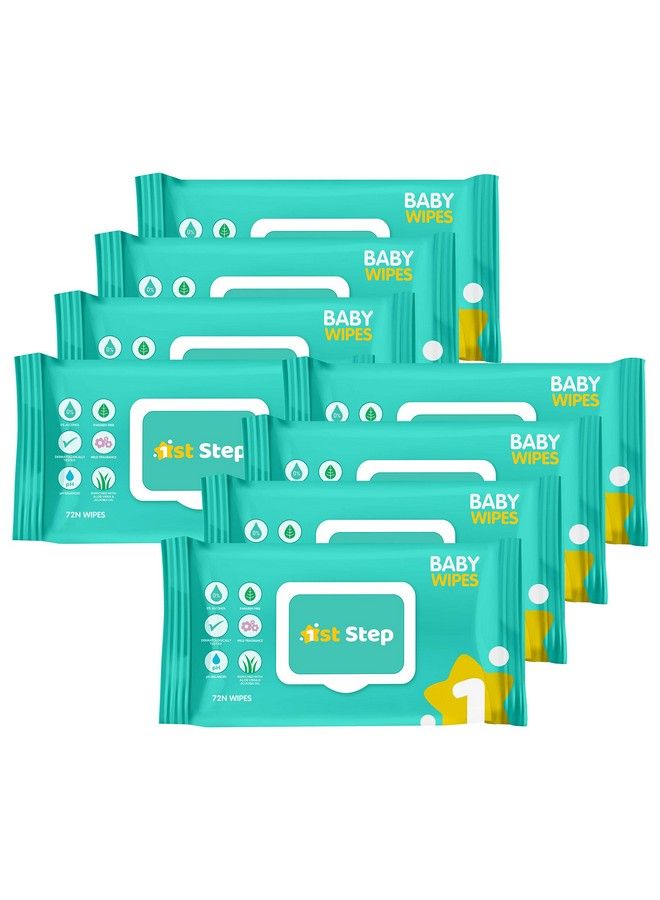1st Step Baby Wet Wipes With Lid Enriched And Aloe Vera And Jojoba Oil (72 Wipes;Pack X 8 Packs = 576 Wipes) - Image 1