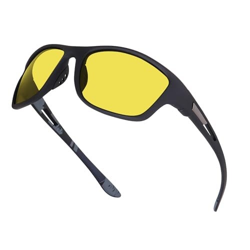 Dervin UV Protected Polarized Sports Sunglasses for Men Driving Cycling Fishing Cricket Sunglasses (HD Yellow) - Image 1