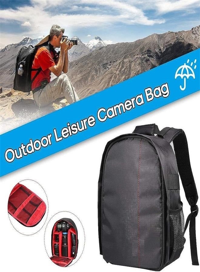 Camera Backpack Waterproof Camera Backpack Outdoor Camera Backpack SLR Bag for Canon Nikon Sony Fuji Samsung Casio Panasonic Pentax Ricoh Olympus Leica Orange - Image 3