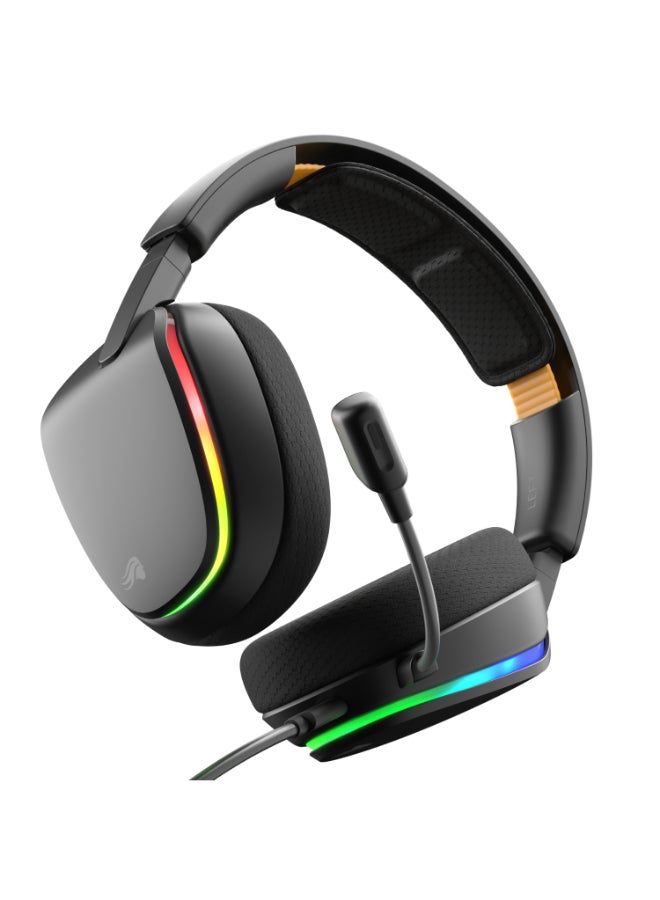 GLORIOUS GHS Eternal RGB - Stereo RGB Gaming Headset for PC, PS5, PS4, Switch - Specially Tuned Driver, Adjustable Detachable Microphone, USB-C - Durable, All Day Black - Image 1