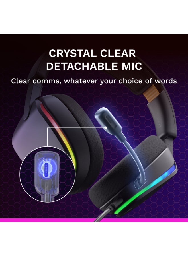 GLORIOUS GHS Eternal RGB - Stereo RGB Gaming Headset for PC, PS5, PS4, Switch - Specially Tuned Driver, Adjustable Detachable Microphone, USB-C - Durable, All Day Black - Image 4