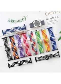 ALMNVO Braided Solo Loop for Apple Watch Band 41mm 40mm 38mm Women Men, iWatch Stretchy Bands Sport Loop Fabric Strap Nylon Apple Watch Series 8 7 SE2 SE 6 5 4 3 2 1,4 Pack,Black/Navy Blue/Olive Green/Pink  - Image 4