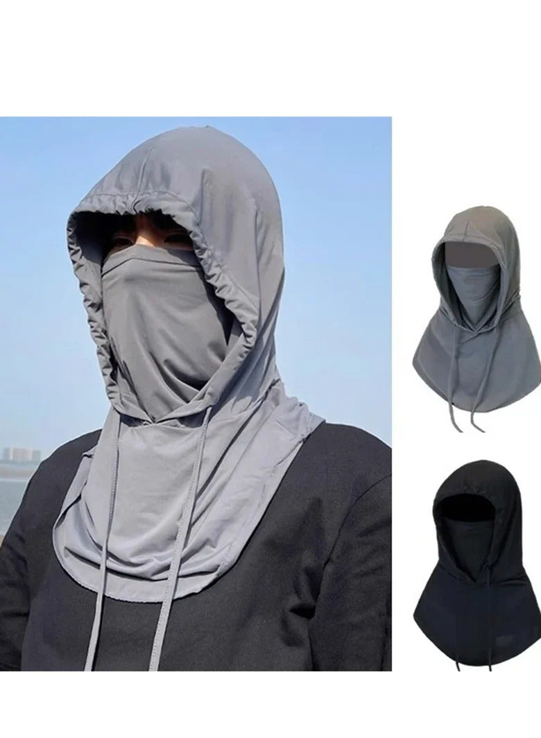 Generic Men's and women's sun protection / UV protection breathable long neck mask suitable for riding motorcycle fishing hooded sun hat mask  - Image 1