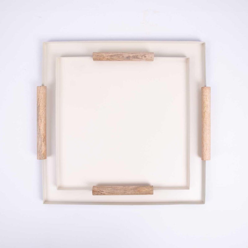 بلندز صينية تقديم حجم صغير مربعة بيج و اسود - Image 3