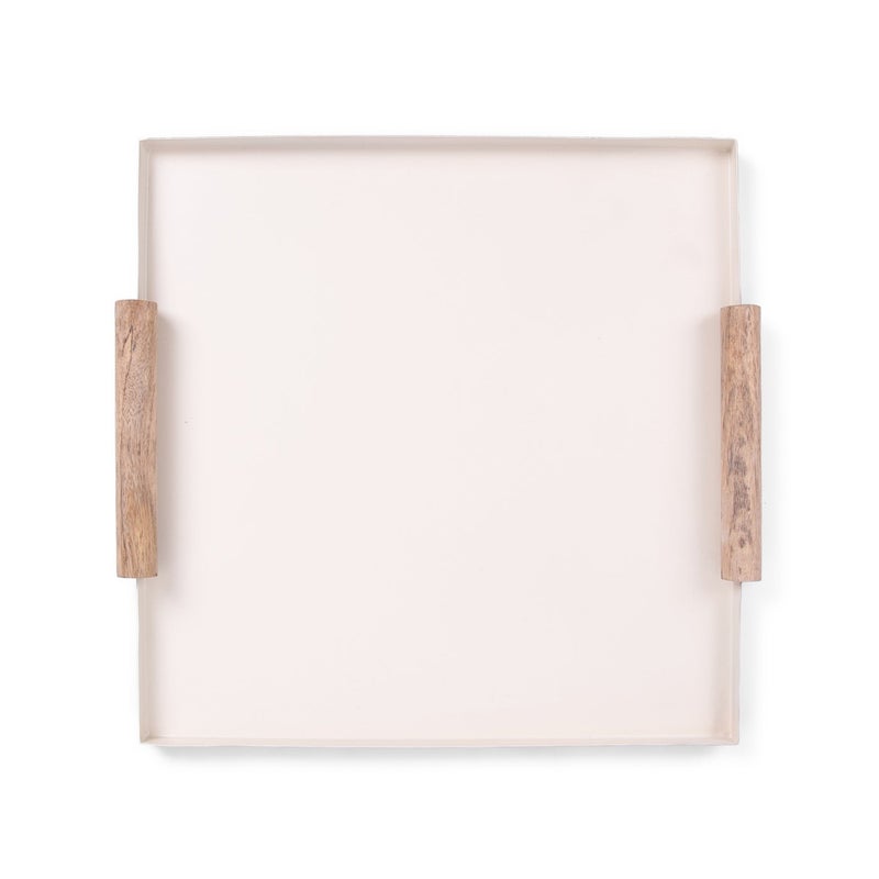 Blends Small Square Beige and Black Serving Tray - Image 3