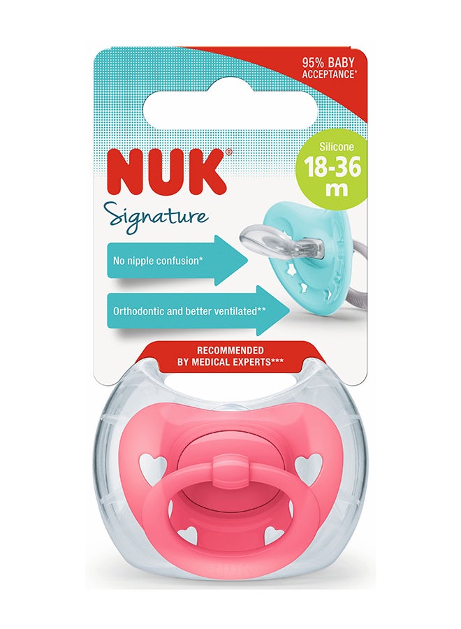 NUK Pacifier Signature 18 36M 1Pc (Pink)