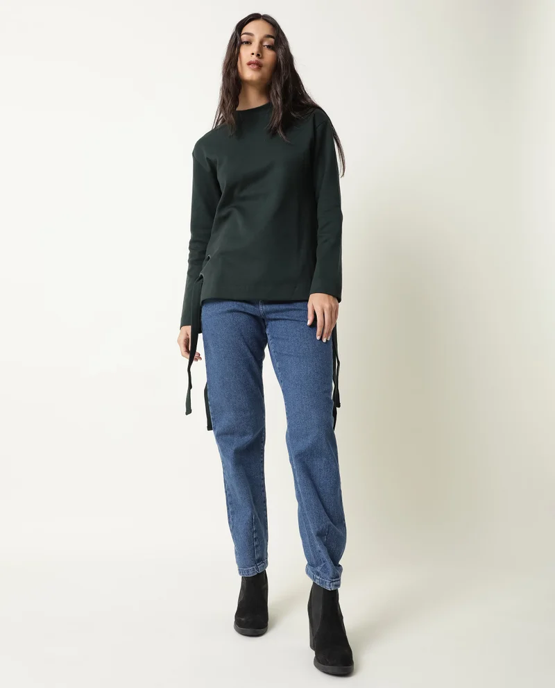 Rareism Women's Knit Top With Eyelets