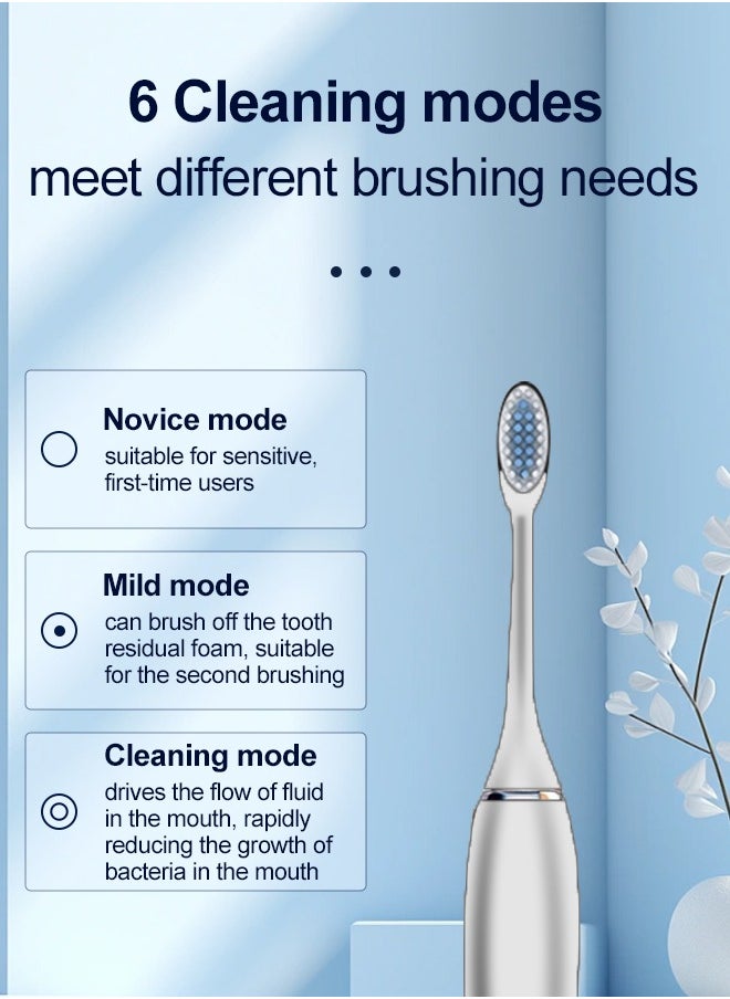 Electric Toothbrushes for Adults with 4 Brush Heads, Sonic Rechargeable Teeth Whitening, Power Toothbrush