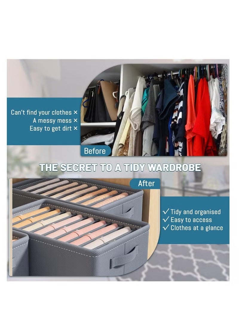 POWER 3Pcs 6/6/6 Grids Wardrobe Clothes Organizer, Large Drawer Organizers for Clothing,Portable Wardrobe Closet Organizer System - Image 4