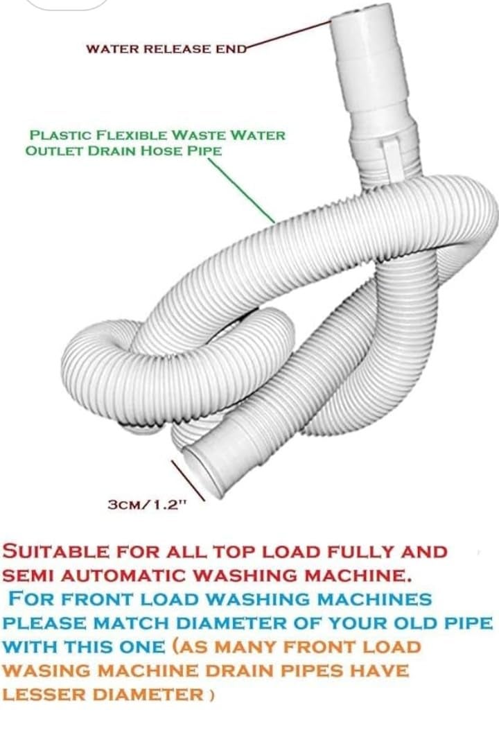 aeromonte Washing Machine Outlet Drain Pipe 15 meter long 3 cm diameter 1Piece  - Image 3