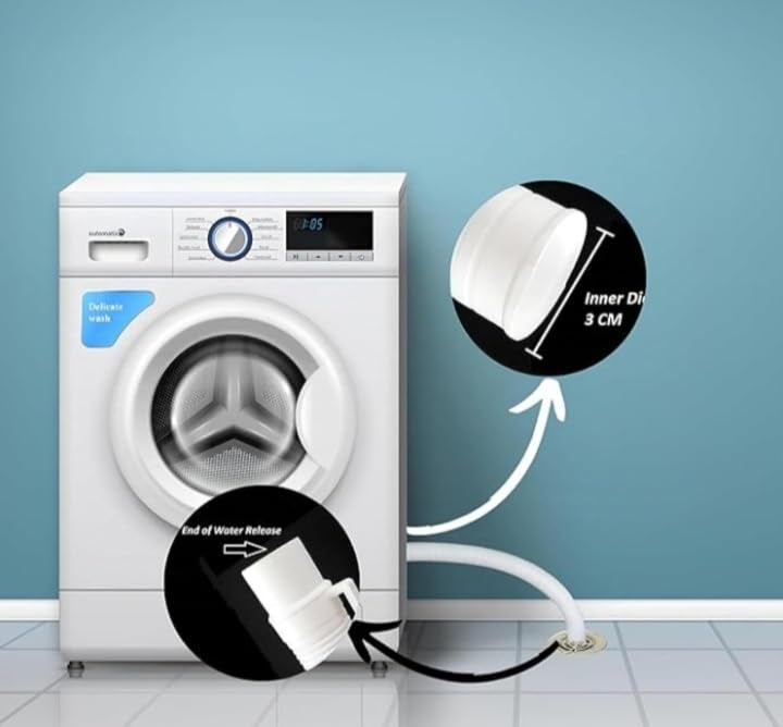 aeromonte Washing Machine Outlet Drain Pipe 15 meter long 3 cm diameter 1Piece  - Image 2