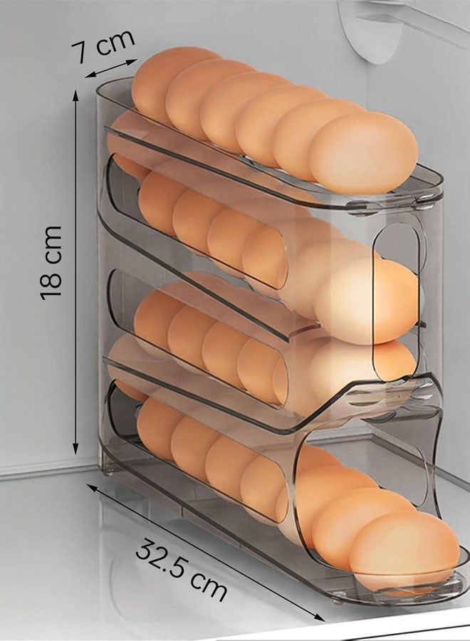 WangPangZi Egg Holder for Fridge, Egg Container for refrigerator, Space-Saving Automatic Rolling Eggs Dispenser, 4 Tiers Fridge Egg Rack for Refrigerator Holds up to 30pcs ﻿ - Image 2