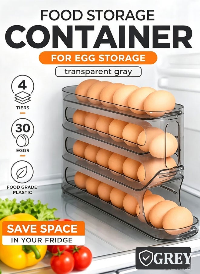WangPangZi Egg Holder for Fridge, Egg Container for refrigerator, Space-Saving Automatic Rolling Eggs Dispenser, 4 Tiers Fridge Egg Rack for Refrigerator Holds up to 30pcs ﻿ - Image 1